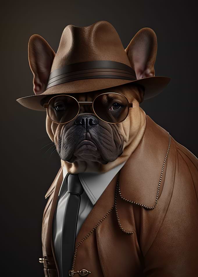 French Bulldog Mafia Boss