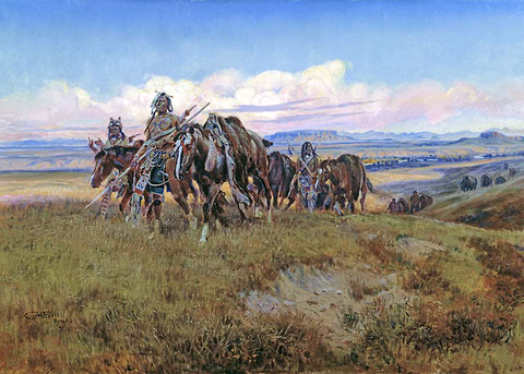In the Enemys Country — western art metal poster