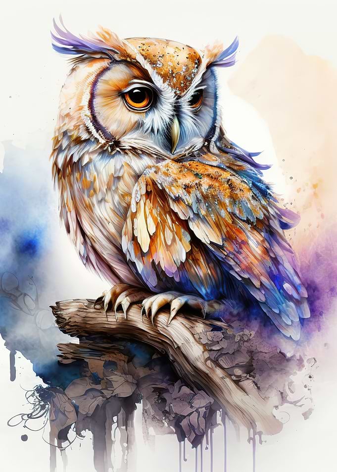 Owl watercolor