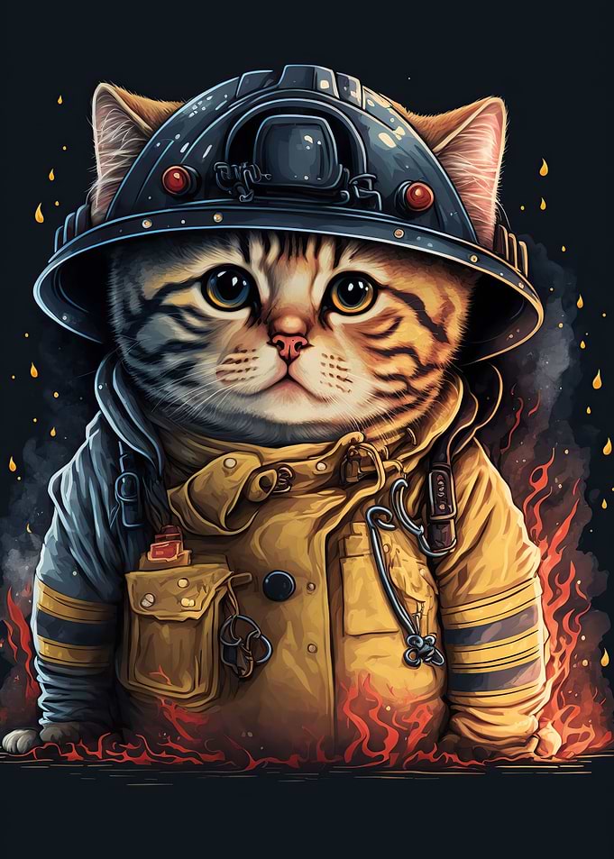 Cat fireman