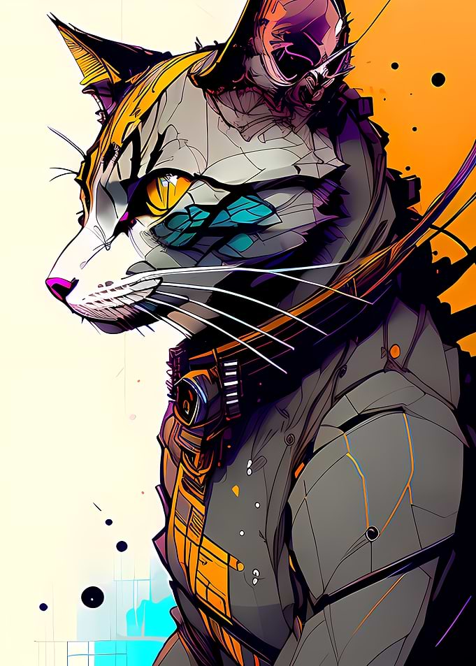 Cyberpunk Cat Artwork