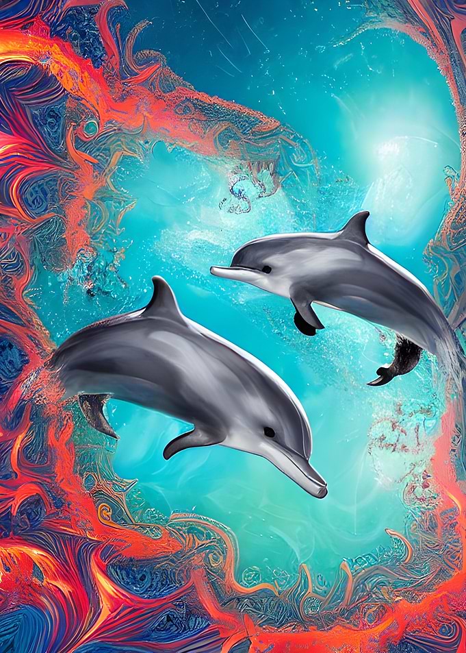 Dolphins Fishes underwater