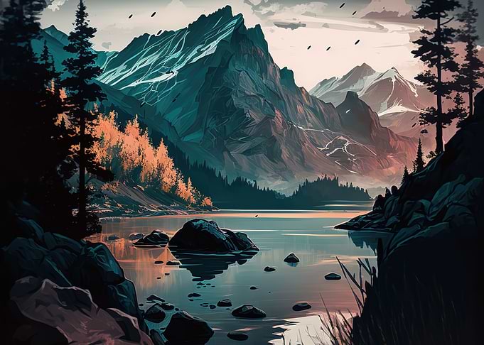 mountain lake landscape