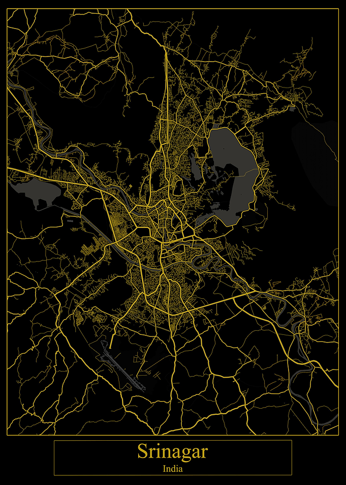 Srinagar India Gold Map