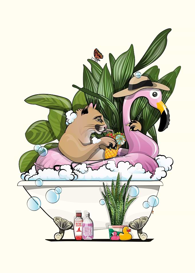 Mountain Lion in the Bath