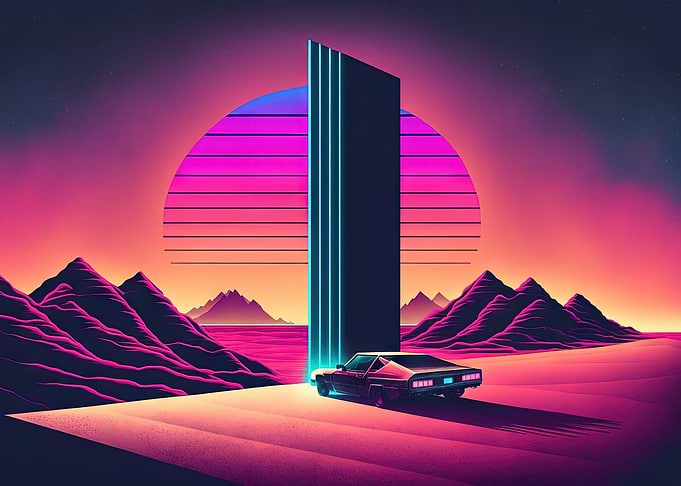 A Synthwave Desert Drive
