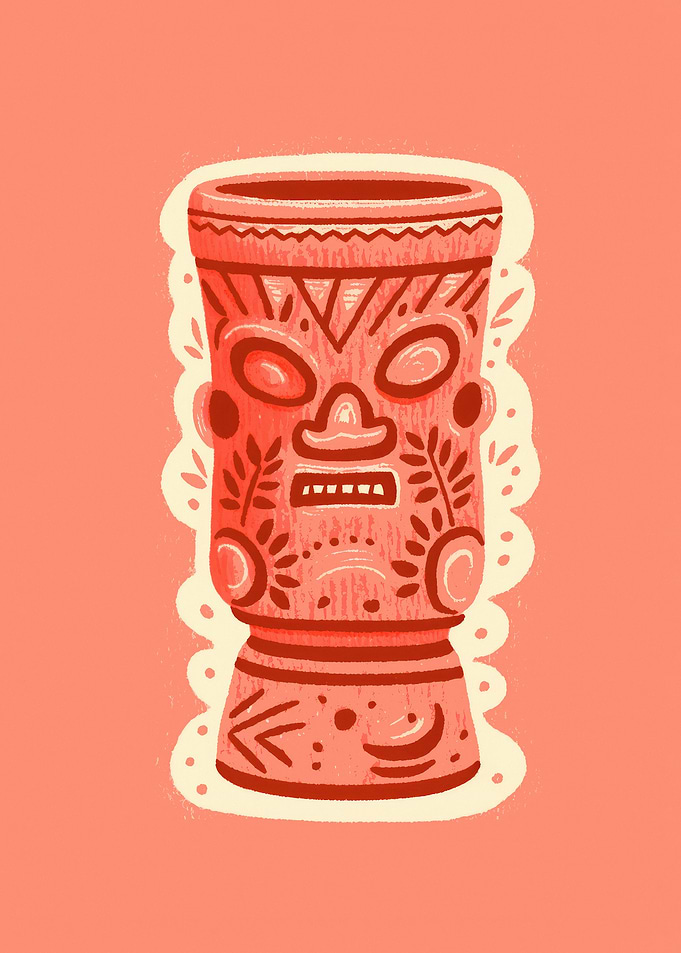 Tiki Bar Hawaii Mug Face