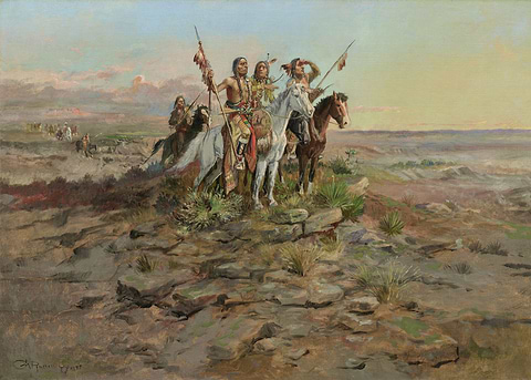 Look Out — western art metal poster
