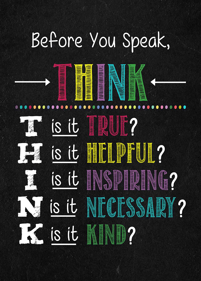 before you speak think
