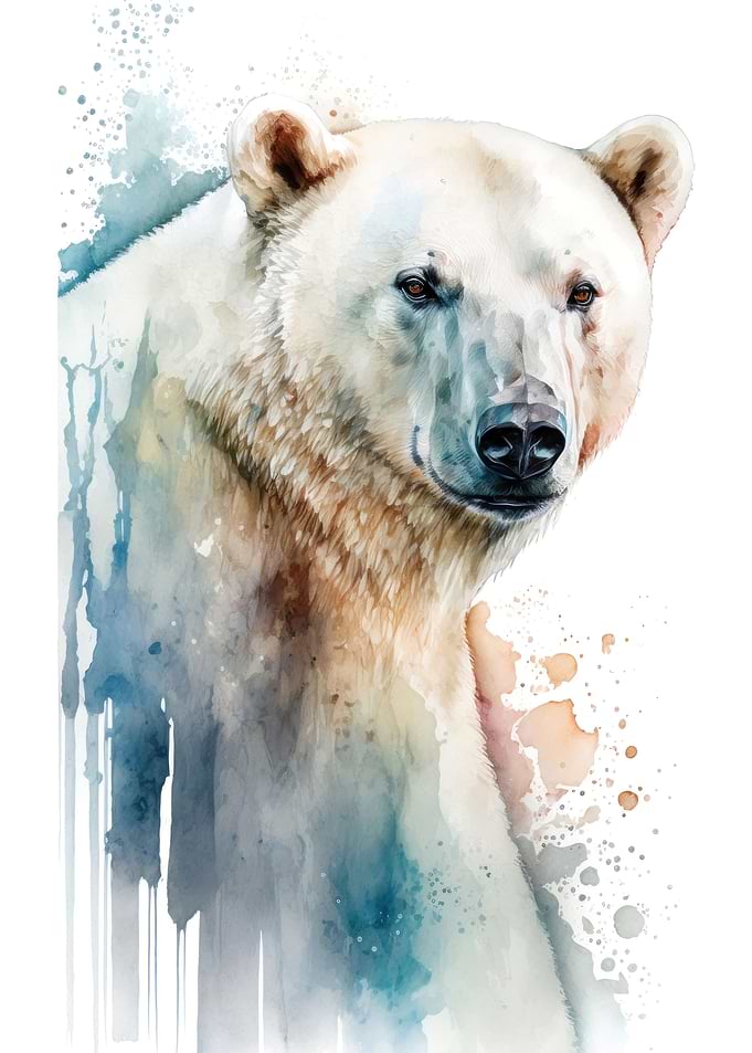 Polar bear in watercolor