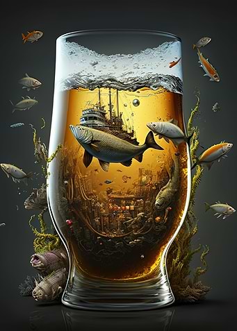 aquarium inside the cup