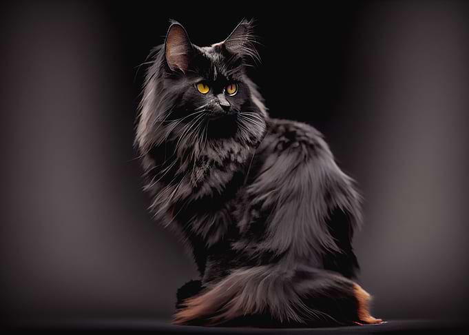 black Maine Coon cat