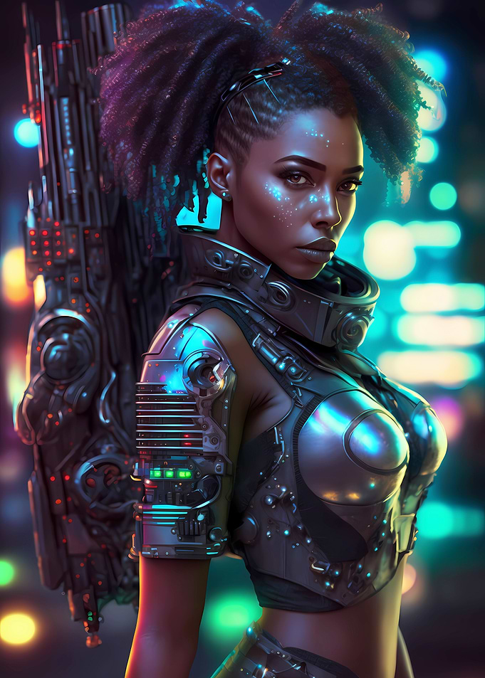 Badass cyberpunk girl