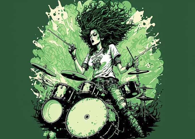 girl playing drums