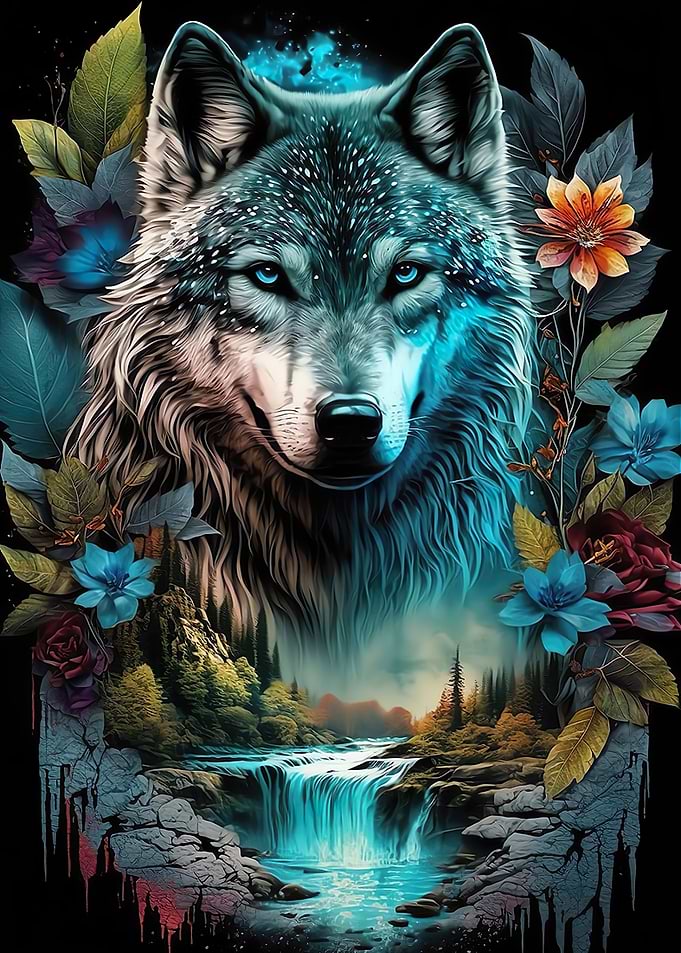 Mandala Jungle Wolf