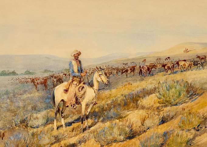 Cowboy Herding Cows