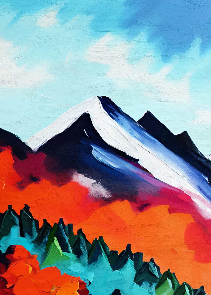 Colorful mountains paint