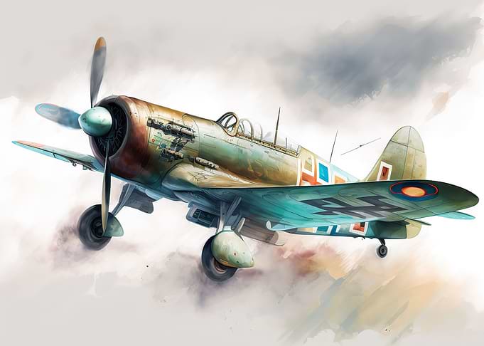 War plane watercolor