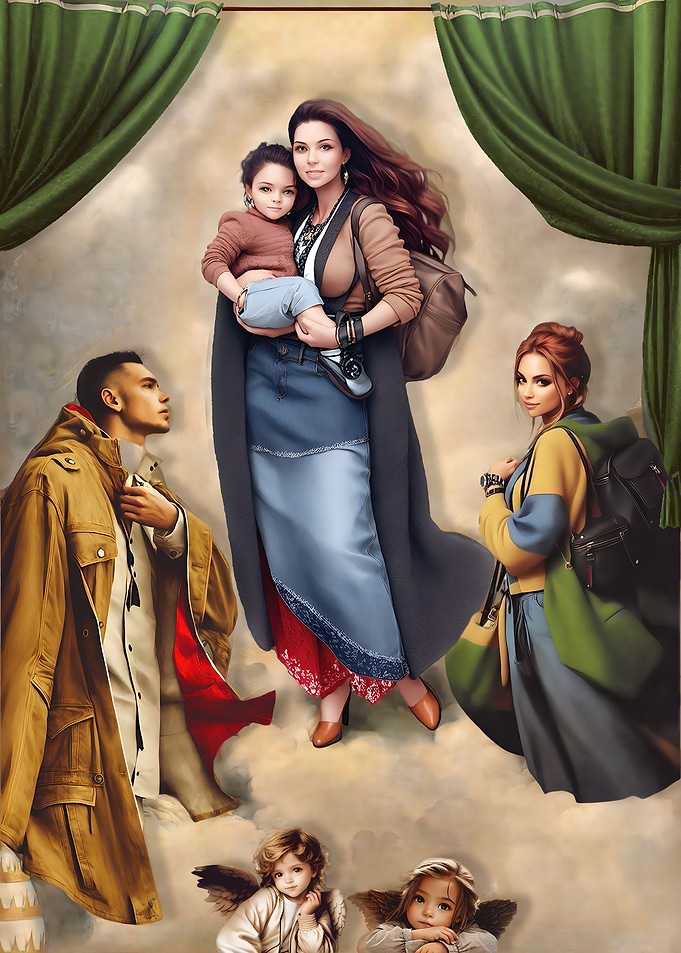 woman holding child