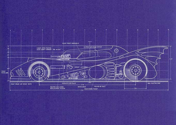 Bat Mobil Blueprints