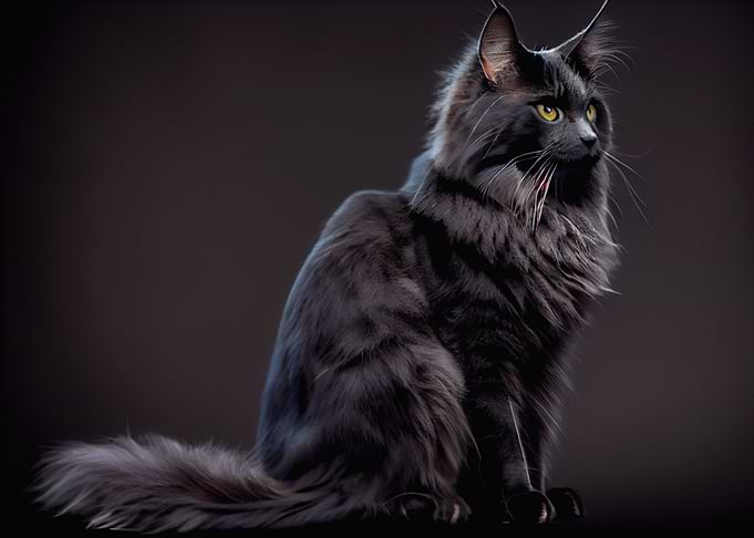 black Maine Coon cat