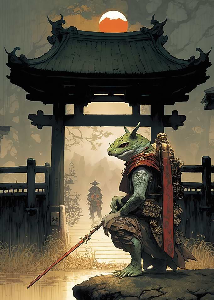 Frog samurai