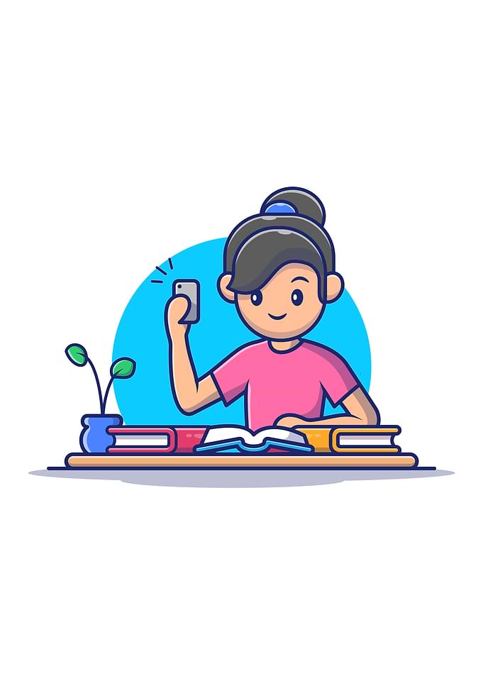 Cute Girl Reading Book