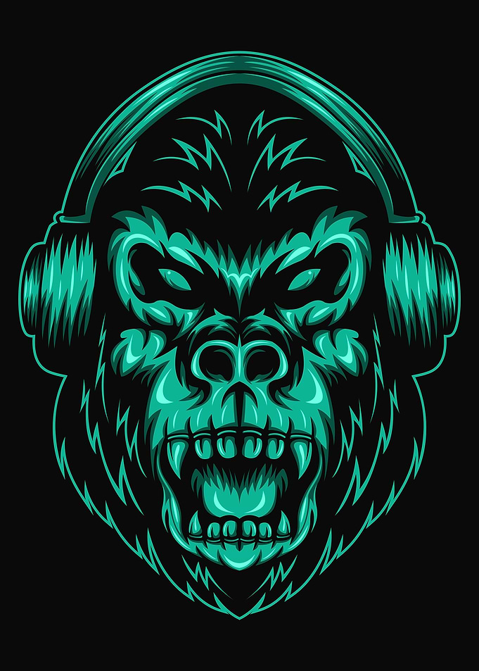 Gorilla green headphone