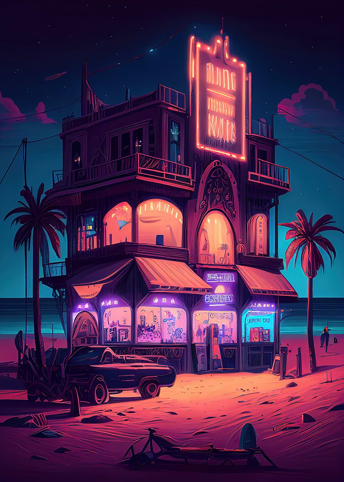 Neon Fantasy Beach Bar