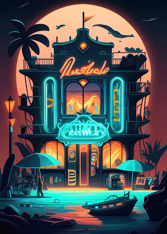 Neon Fantasy Full Moon Bar