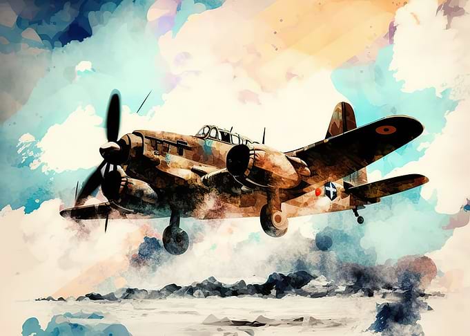 War plane watercolor