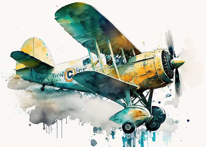 War plane watercolor