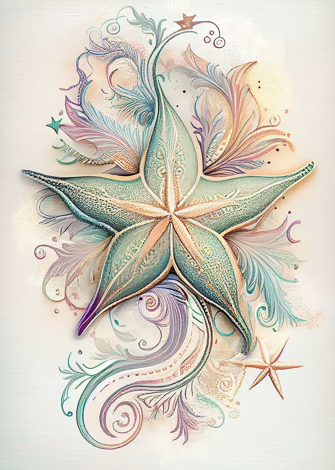 watercolour starfish