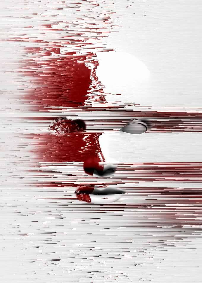 Abstract face in red