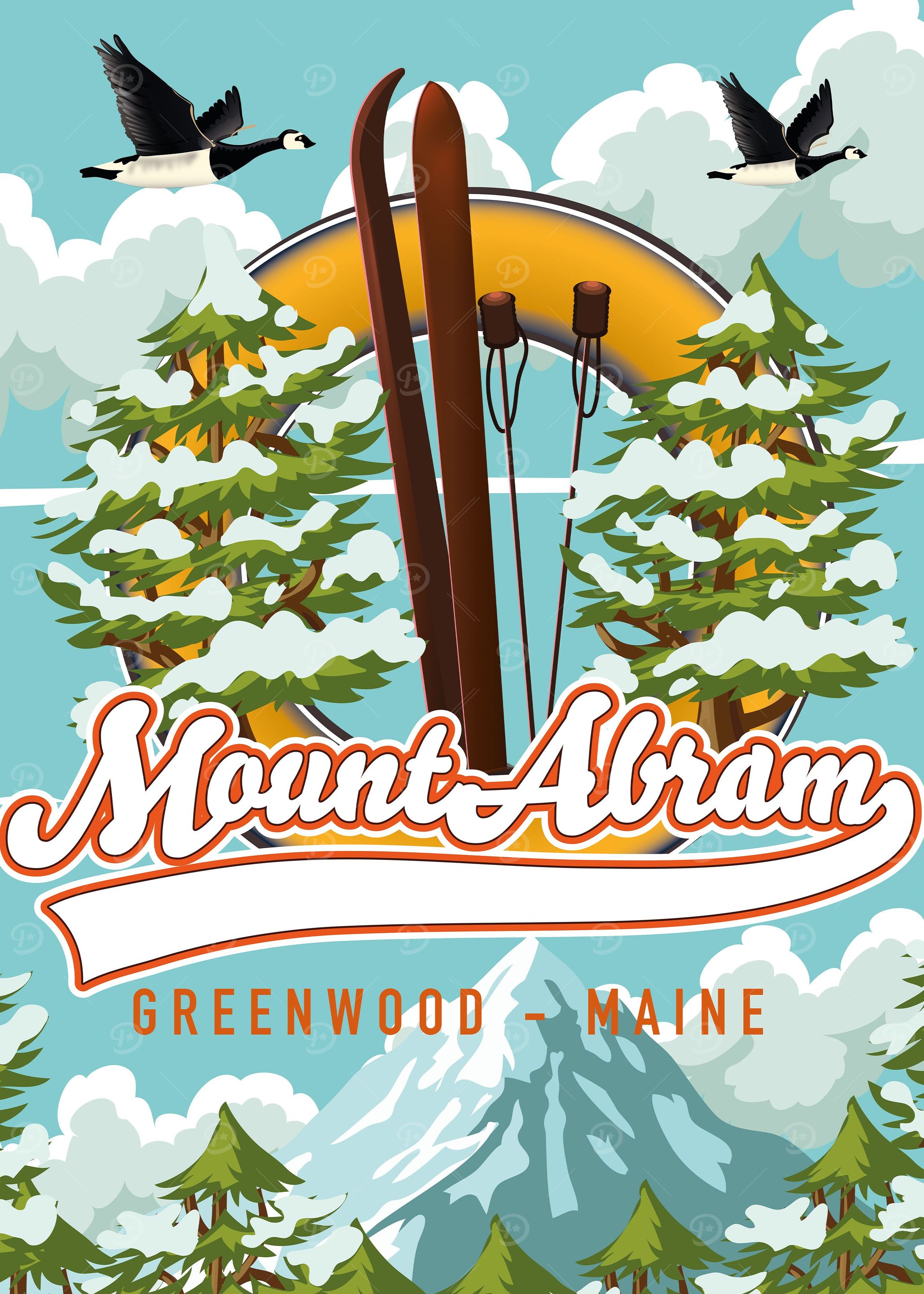 Mt Abram ski poster