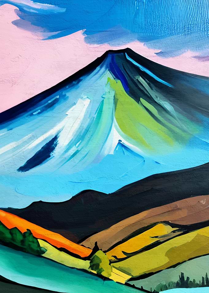 Colorful mountains paint