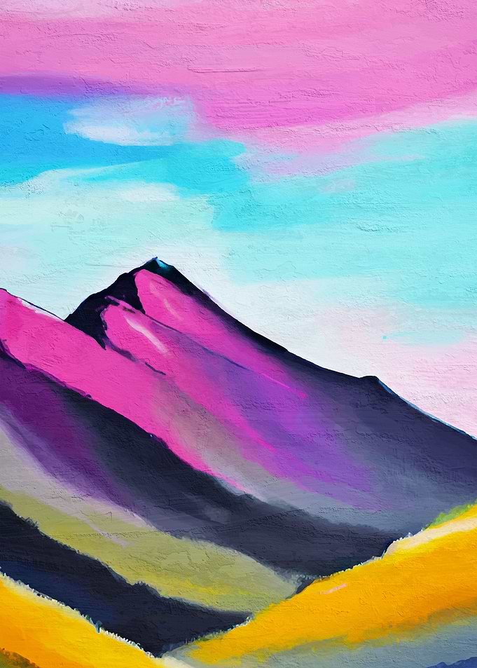 Colorful mountains paint