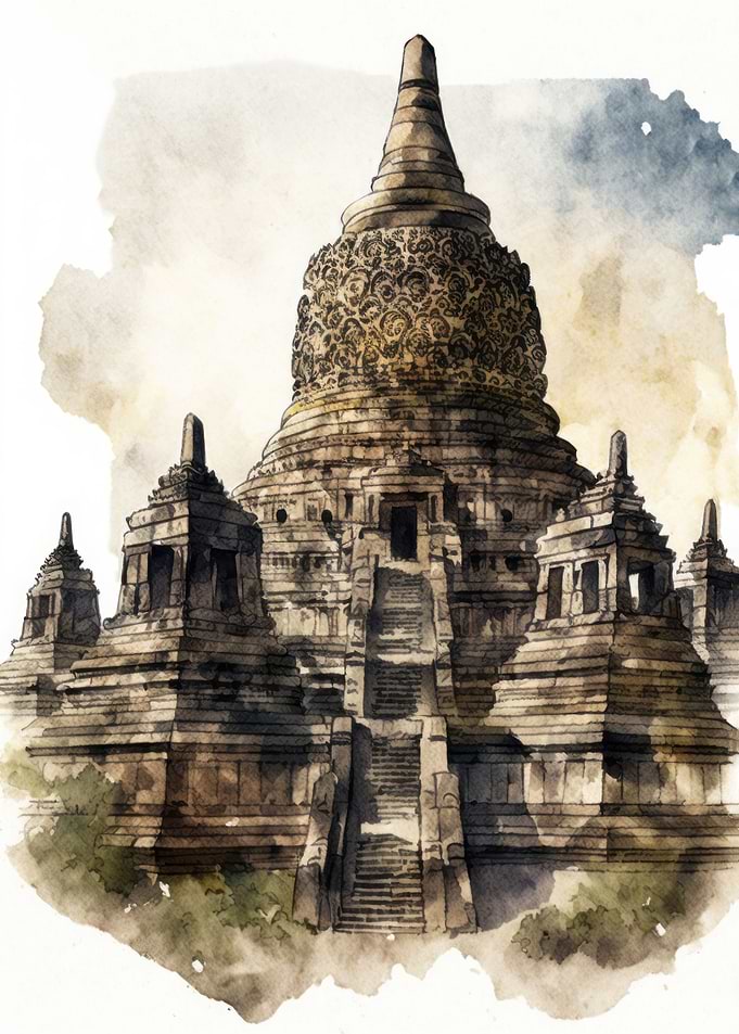 Borobudur Temple Painting