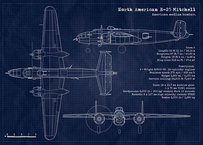 B25 Mitchell Blueprint