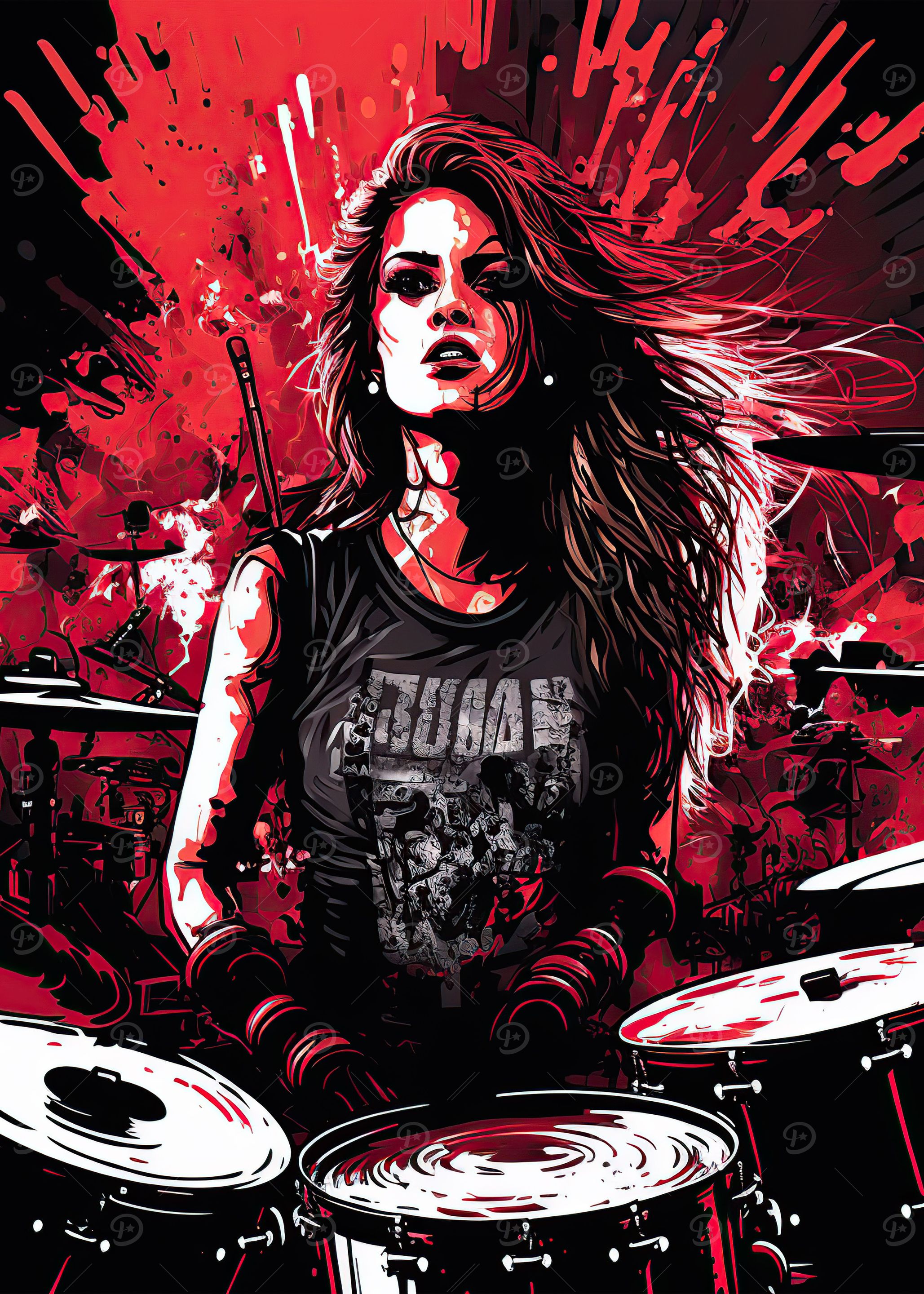 girl playing drums