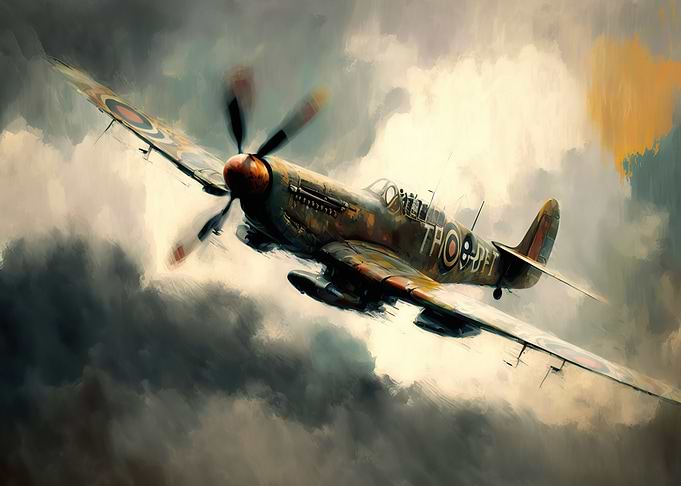 War plane watercolor