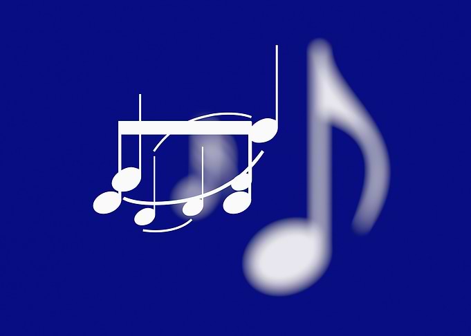 Music notes appear blur lo