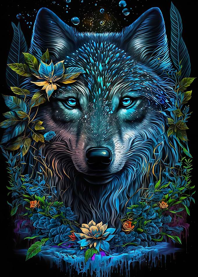 Wolf in Mandala Jungle