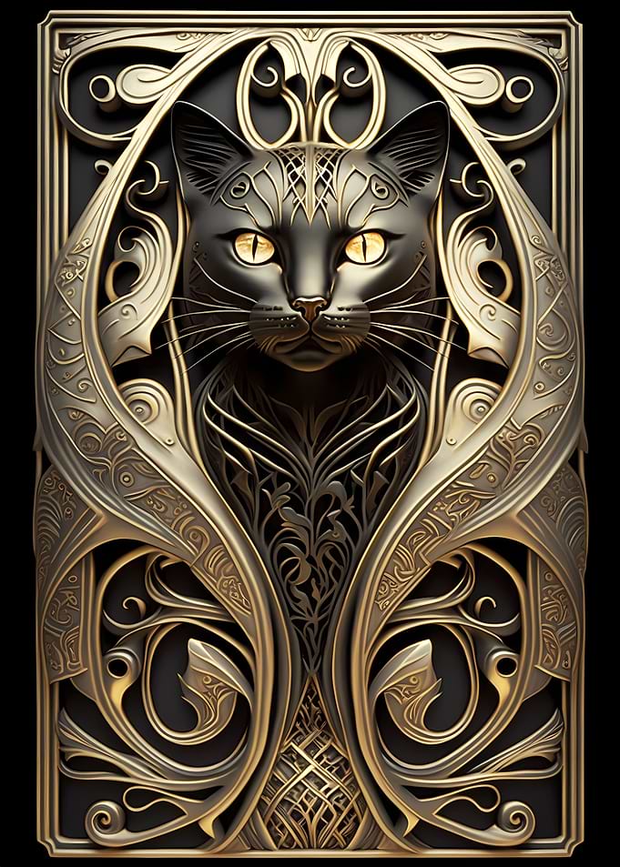 Lord Cat Golden Art Deco