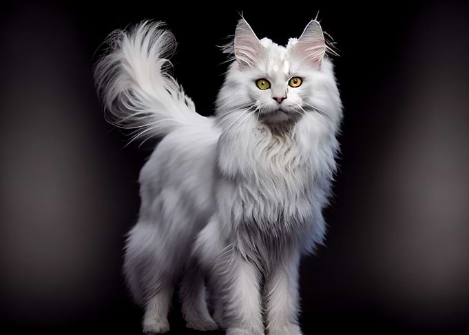 white Maine Coon cat
