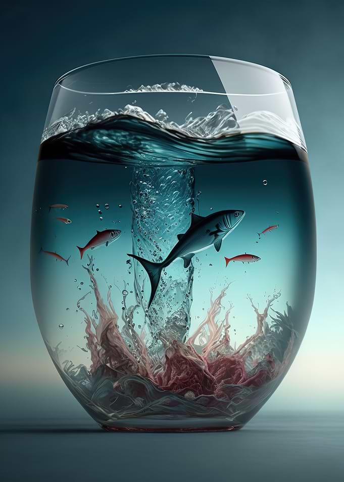 aquarium inside the cup