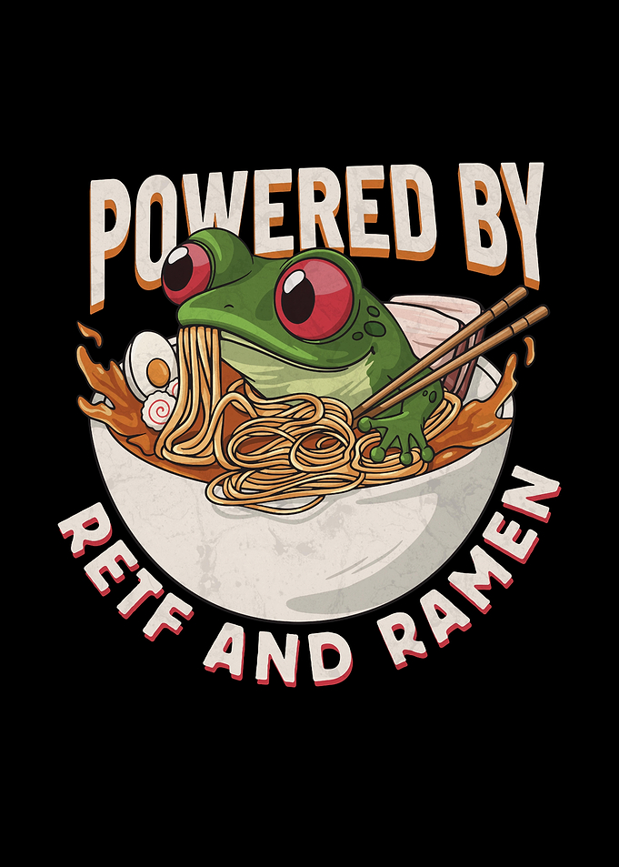 Red Eyed Frog eating Ramen