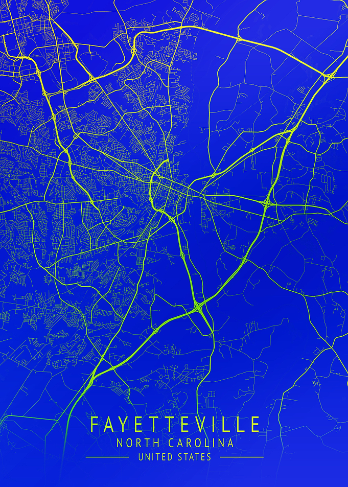 Fayetteville USA City Map