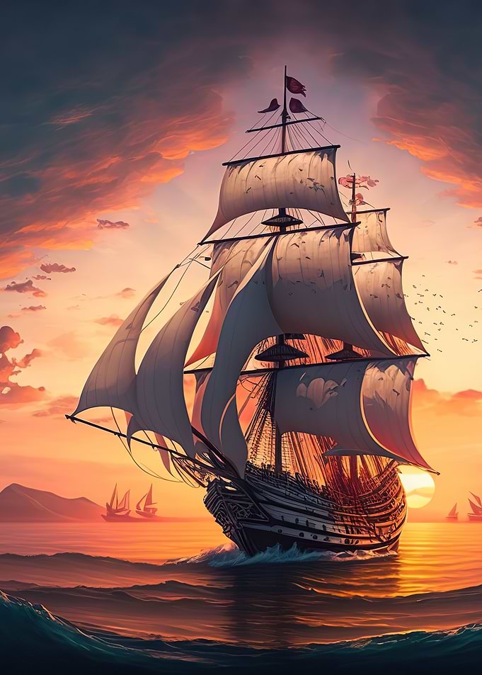 Ship sunset