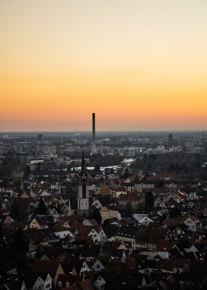Cityscape in sunset
